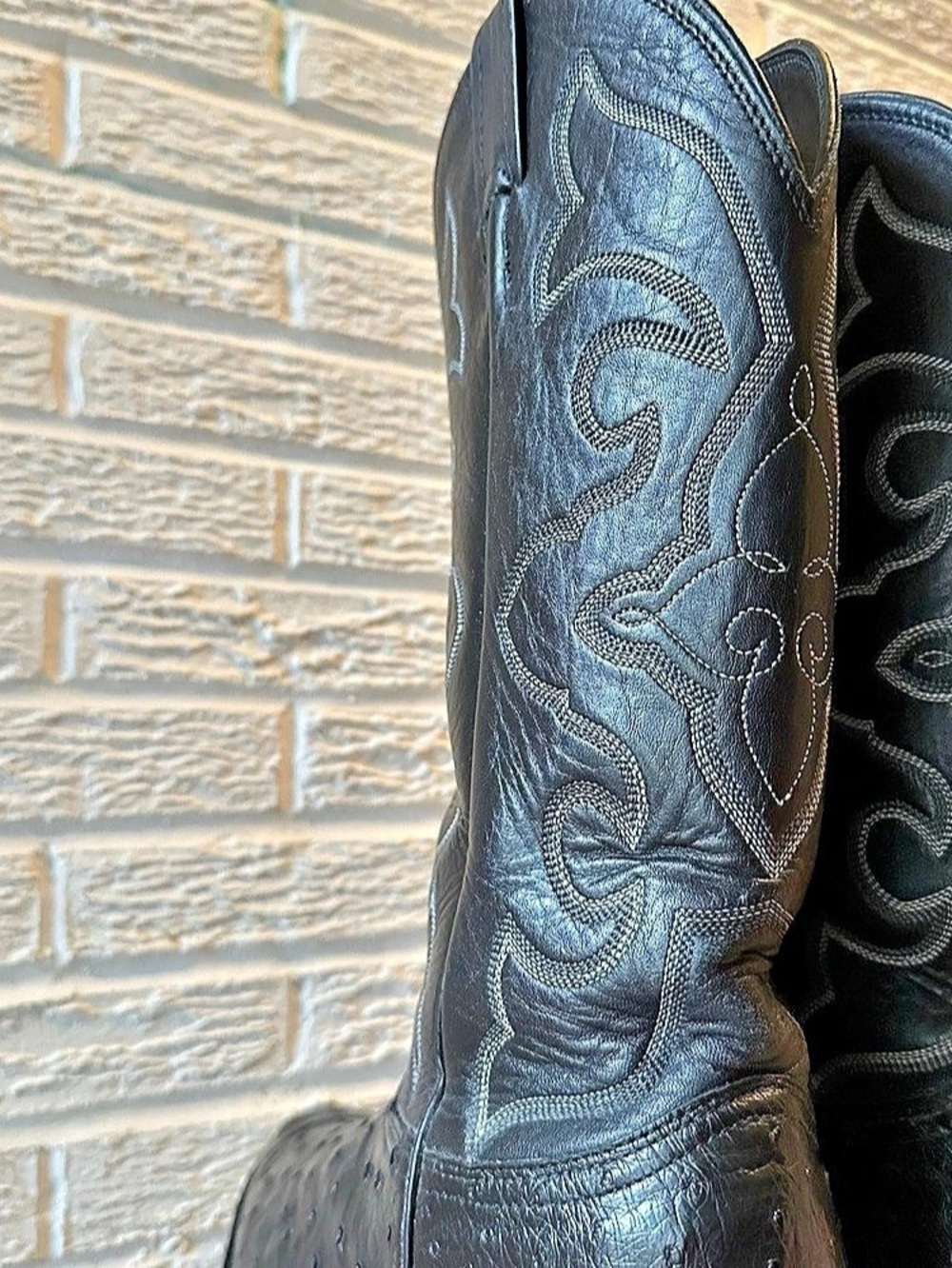 Full Quill Ostrich Leather Cowboy Boots/Western Stitching Shaft/Mens Size 10XE - Picture 5 of 9
